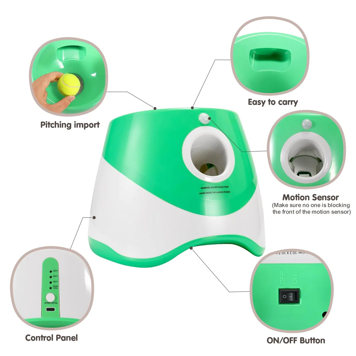 Lanzador automático de pelotas para perros con 3 pelotas, lanzador interactivo de pelotas de tenis para perros, máquina de lanzamiento de pelotas de mascotas para jugar en interiores y exteriores