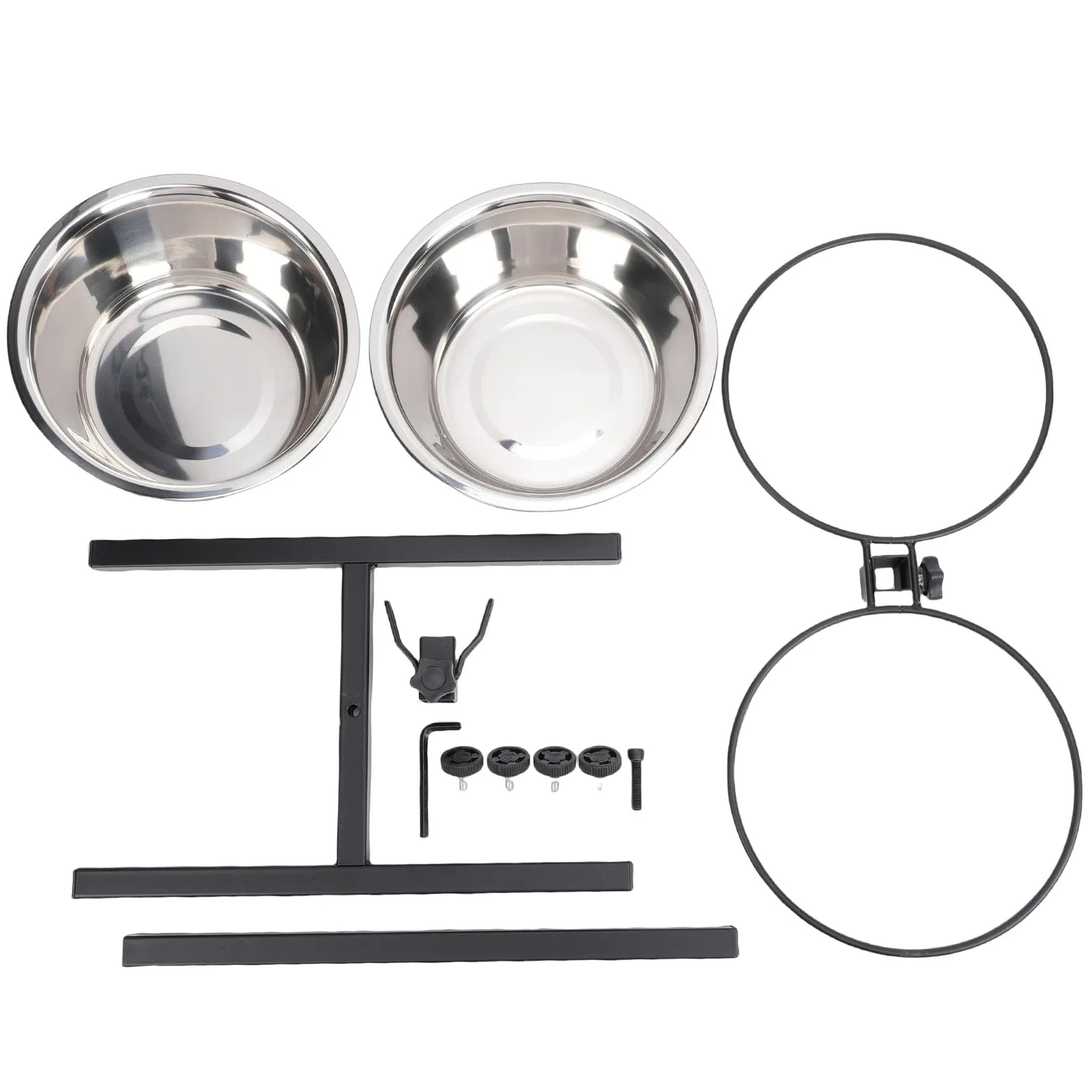 Zerodis Suministros para Perros Soporte para Comedero de Ajustable con Diseño Estable Estación de Alimentación para Mascotas de Pie Soporte para Cuenco para Perros de Acero Inoxidable de Gran
