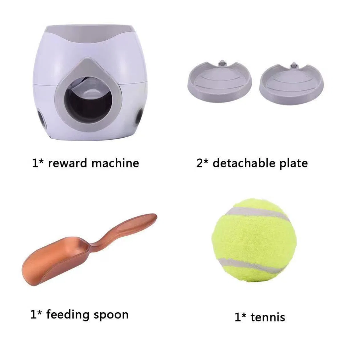 Lanzador automático de bolas para perros, lanzador automático de bolas para perros, juguete interactivo para buscar perros con 2 pelotas de tenis, máquina de recompensa de alimentos para perros con