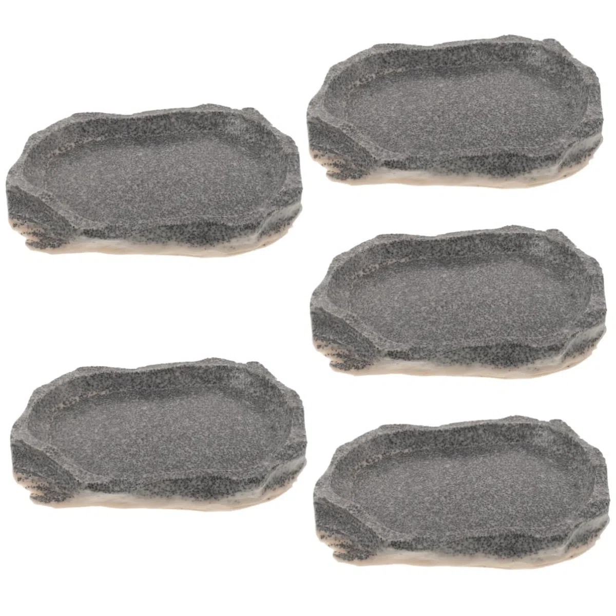 SUPVOX 5piezas Tazón De Resina para Reptiles Comedero y Bebedero Simulación De Piedra Accesorio Multifuncional para Terrarios y Alimentación De Mascotas para Lagartijas Ranas y Geckos