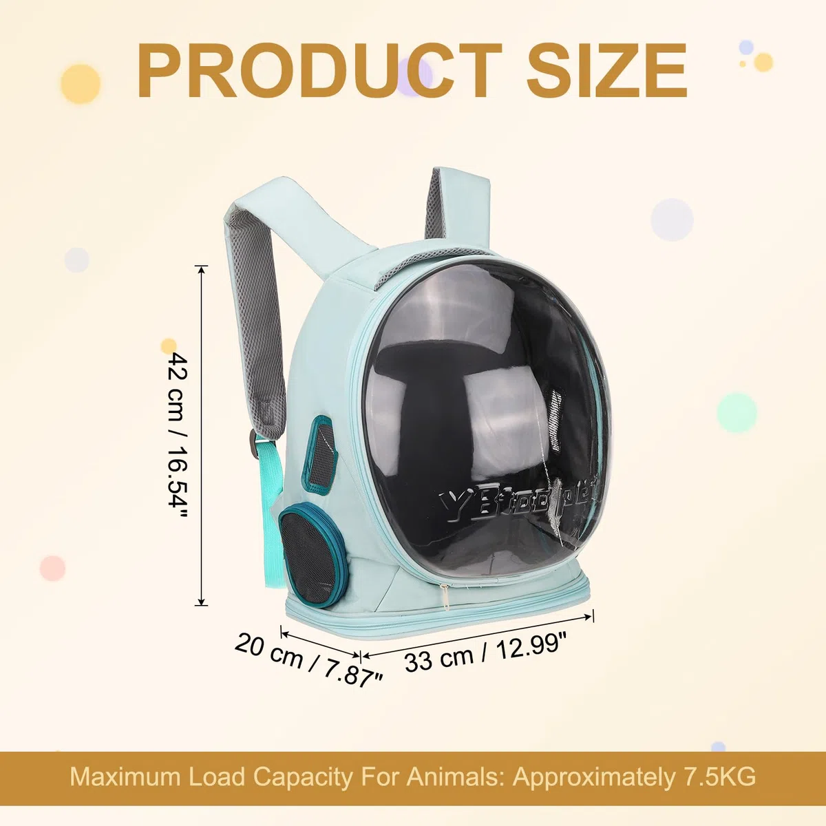 QUARKZMAN Mochila Transportadora para Mascotas, Portátil Y Ventilada, Tela De Oxford, Bolsa De Viaje para Perros Y Gatos con Cubierta Transparente 12.99", (Azul, 1 Unidad)