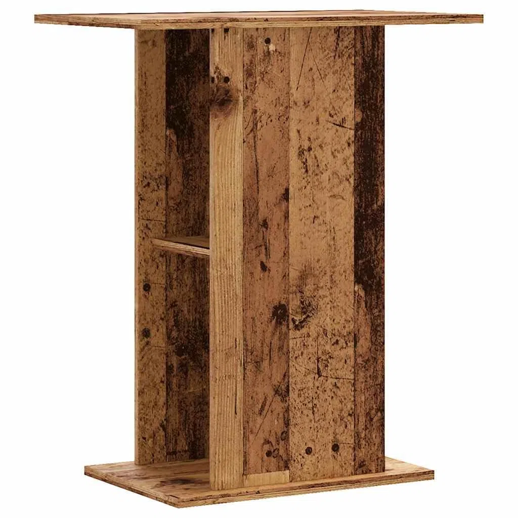 Armario para acuario con aspecto de madera vieja, 36 x 60,5 x 72,5 cm, material de madera, soporte para acuario con compartimentos, espacio para comida para peces, soporte para salón y