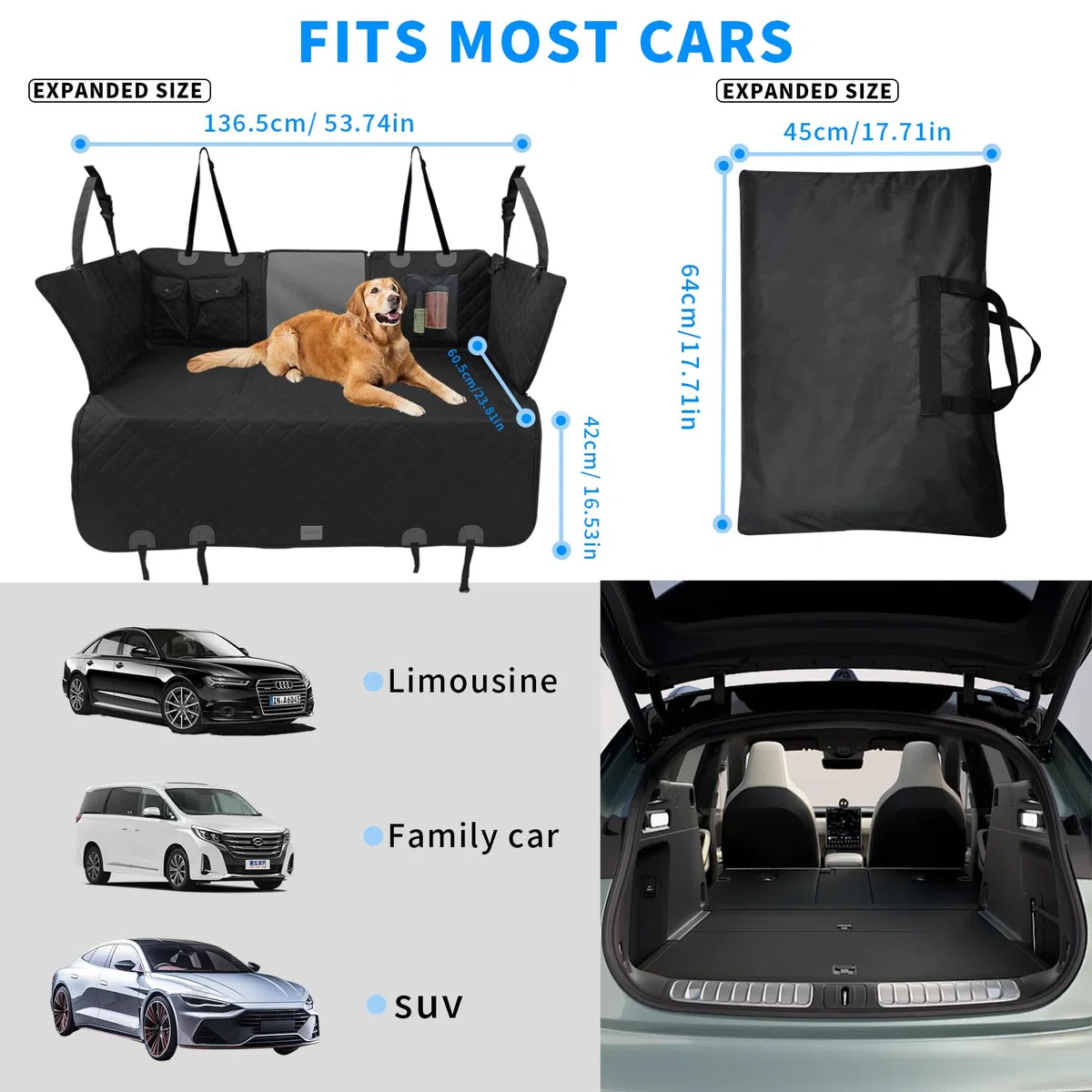 BingoPaw Funda Perro Coche Engrosado Protector Asientos Trasero Cubre Asientos Mascotas Car Dog Back Seat Cover Impermeable Protectora Grande Alfombra Universal Cubierta Asientos de Coche Perro