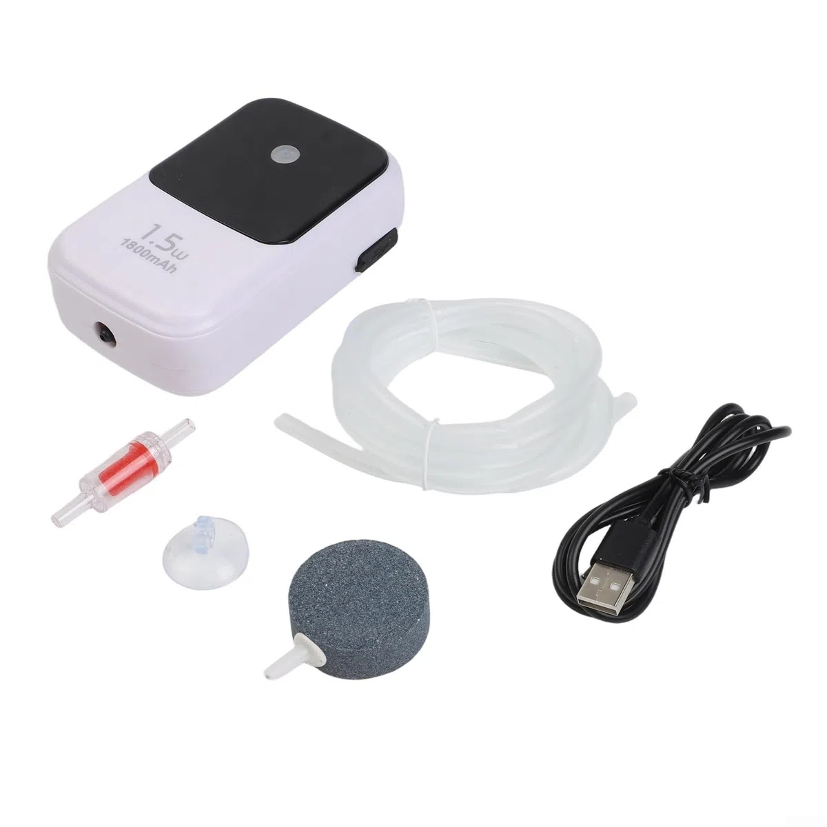 Bomba de aire recargable para acuario con suministro de oxígeno de doble orificio y batería de litio de 1500/4000/8000 mAh, nivel de ruido inferior a 28 dB para cubos