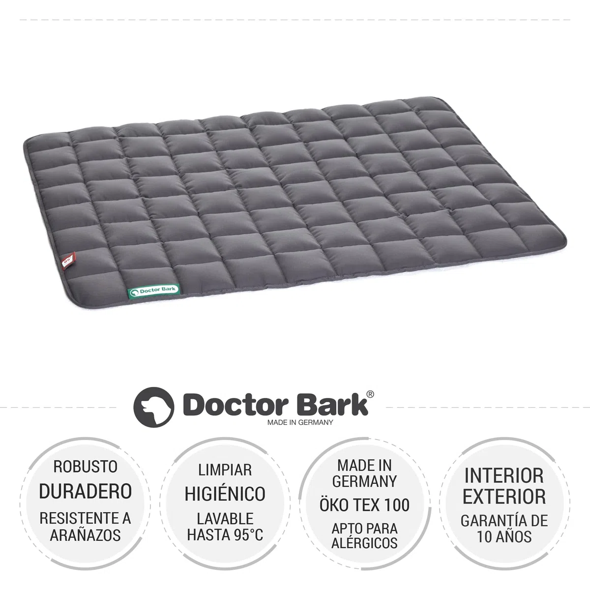 Doctor Bark Manta para Perros - Suave e hipoalergénica, Resistente a los arañazos y Duradera, Lavable a 95°C - Disponible en Diferentes tamaños y Colores(L, Gris)