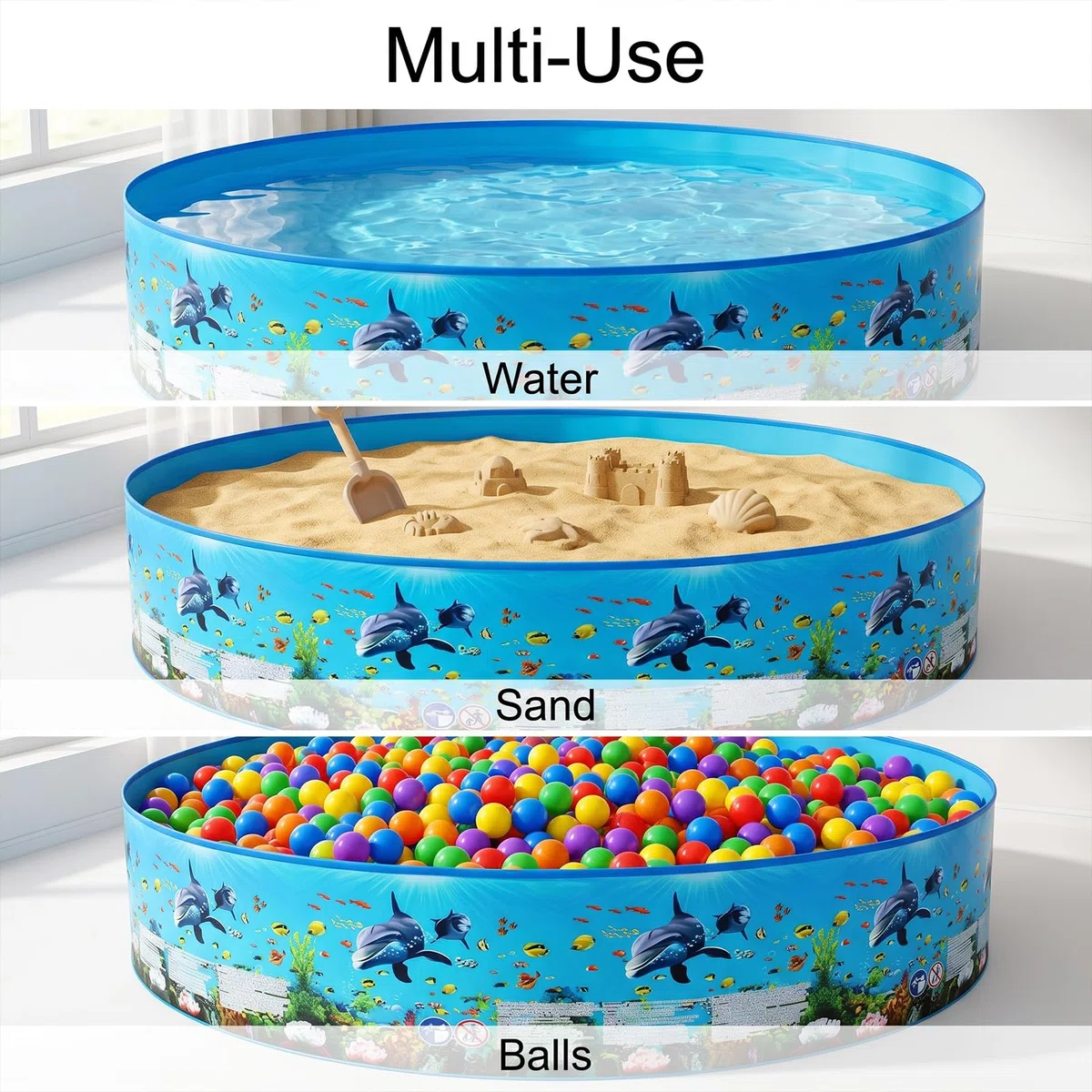 Piscina Plegable para Perros, Bañera portátil (XL) 152 x 25 cm | Antideslizante, El Material PVC es más Resistente para Perros Grandes y Pequeños, Mascotas Gatos Niños & Interior o Exterior