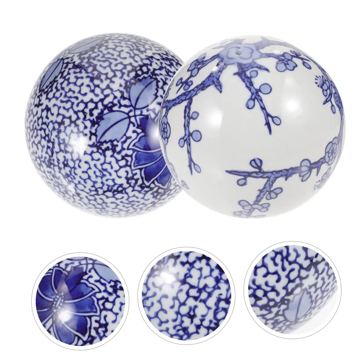 DOITOOL 2 Piezas Bola Flotante De Cerámica Esfera De Mosaico Bola De Jardín Orbes Flotantes De Cerámica Bola De De Mesa Esferas De Ceramica Adorno De Bola De Pecera Relleno Antiguo
