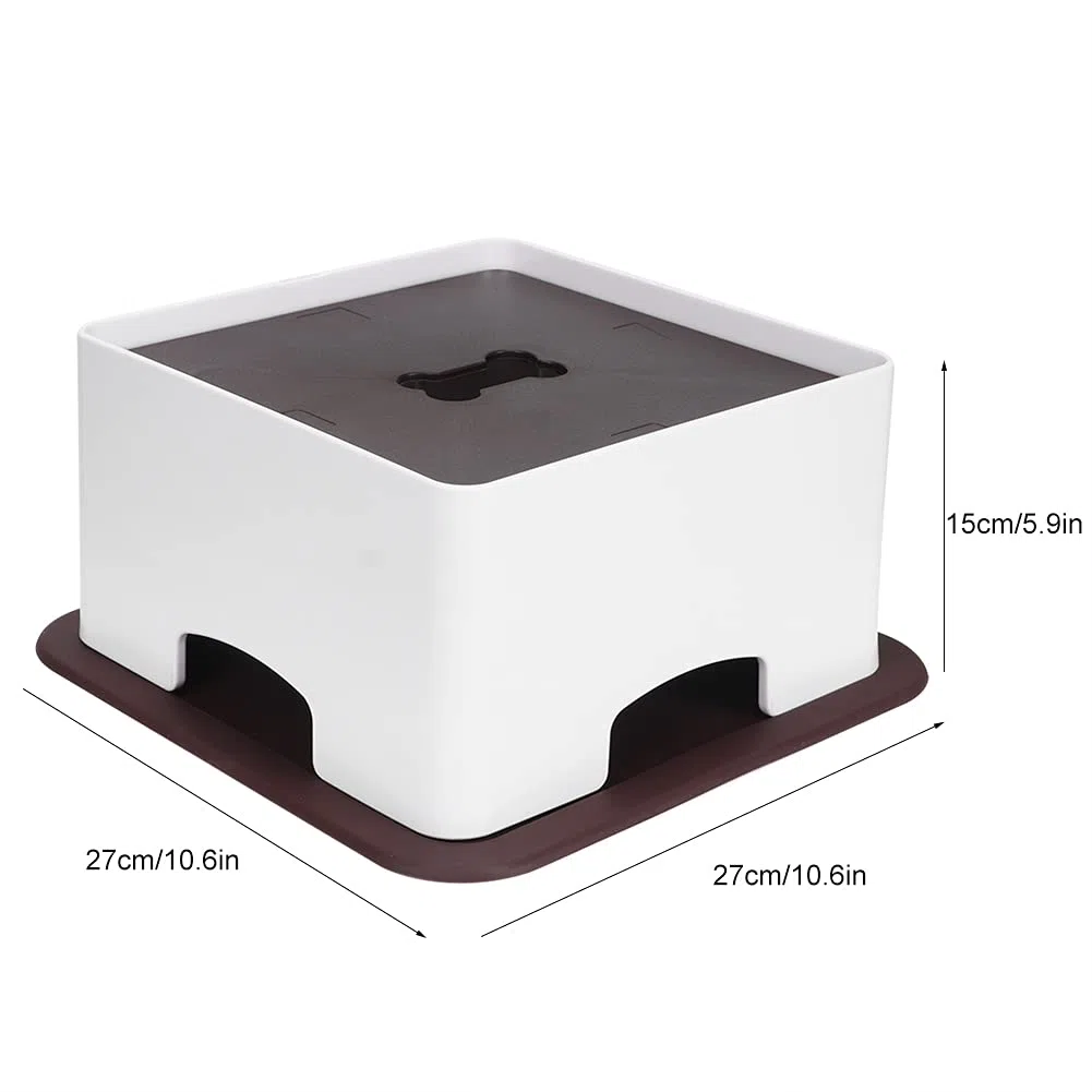 Mesa de alimentación para Mascotas, plástico Ajustable, Elevado, Soporte para Cuenco de Agua y Comida, Almohadilla Antideslizante, dispensador de alimentador, Accesorio, Hora de (Grande)