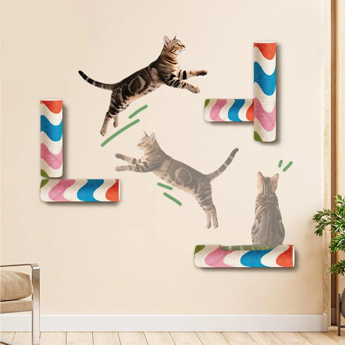 Alfombrilla adhesiva para rascar gatos, autoadhesiva, para montaje en la