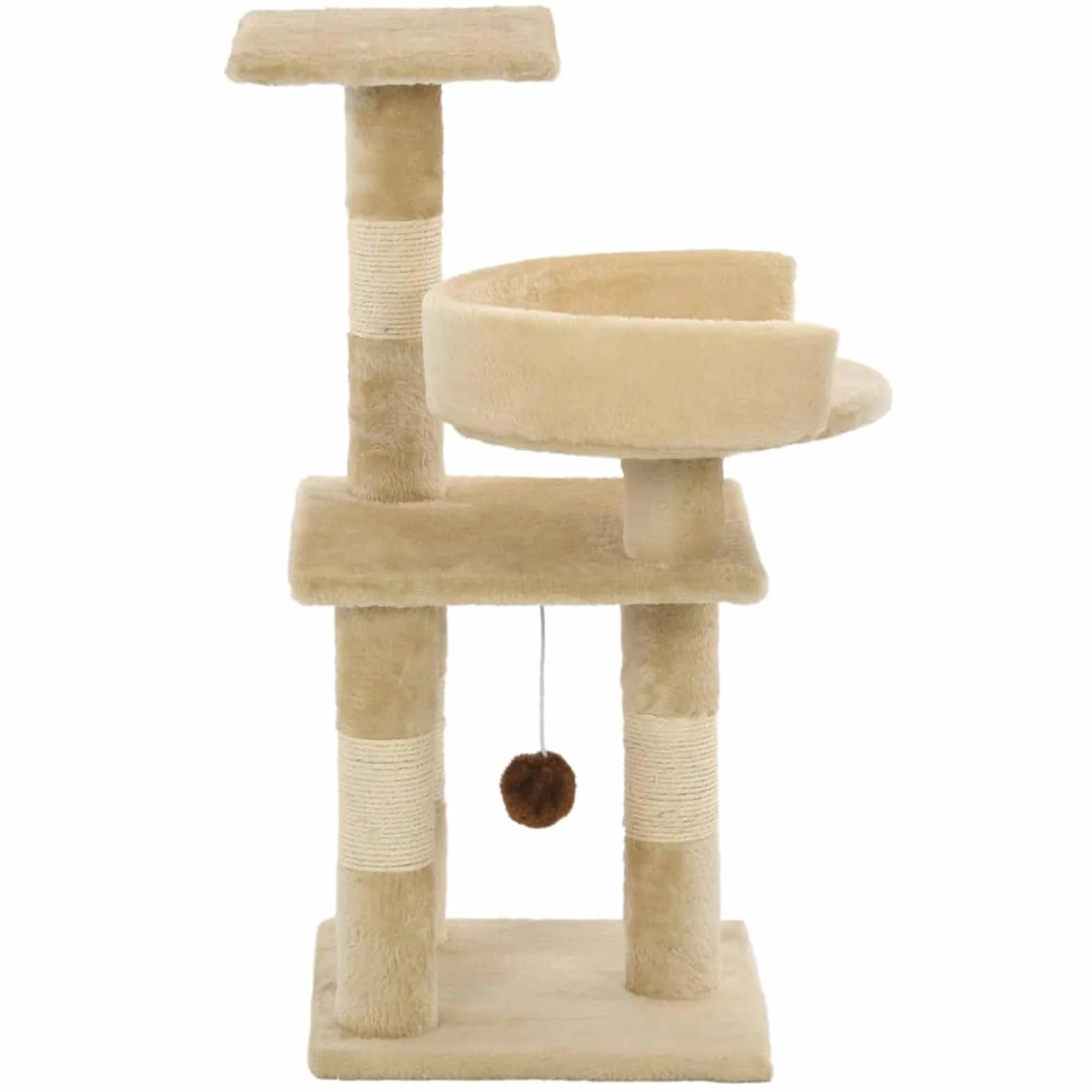 Rascador para Gatos con Postes de sisal, Arbol para Gatos, Gatos Accesorios, Arranhador para Gatos, Arbol Rascador Gatos, 65 cm Beige