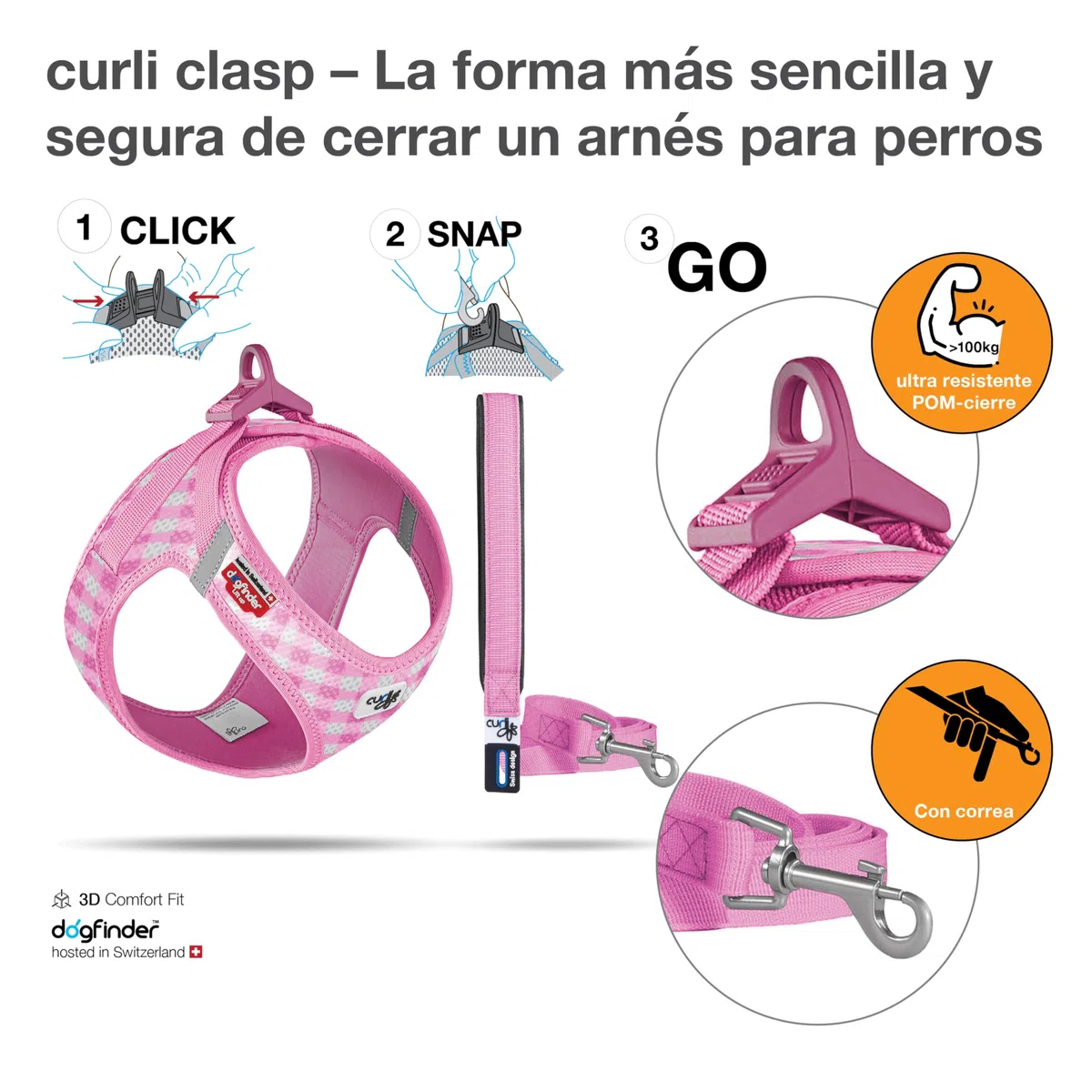 Vest Harness Air-Mesh Pink-Caro 2XS & Leash M