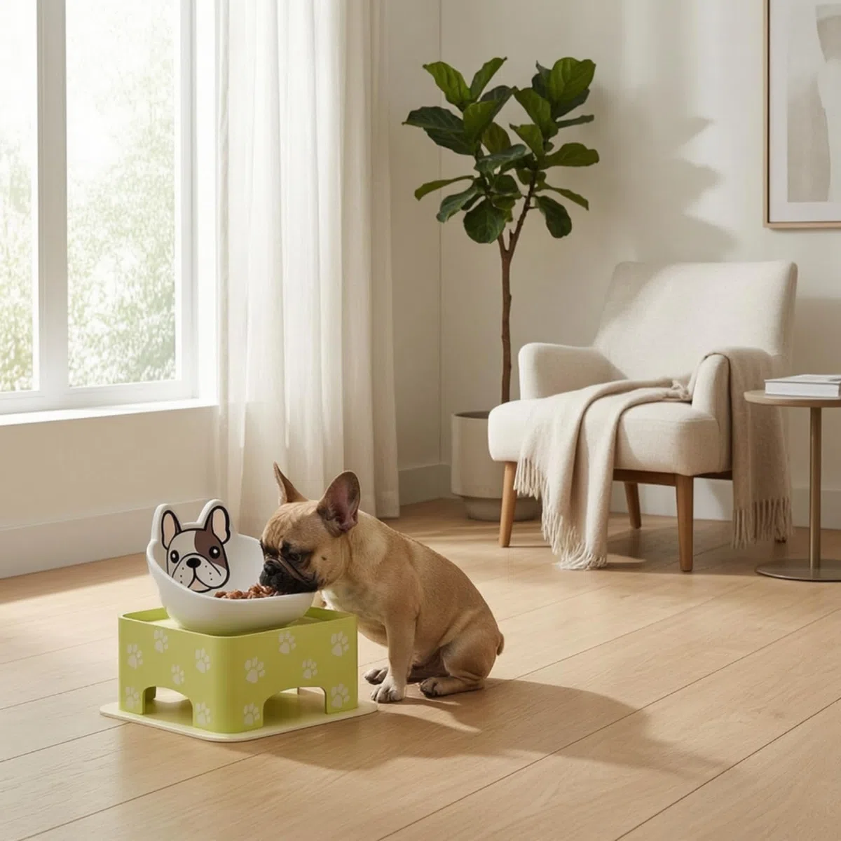 Comedero Ajustable para Mascotas con te Elevado Tazón Estación de Alimentación Inclinación Configurable y Base Estable Adecuado para