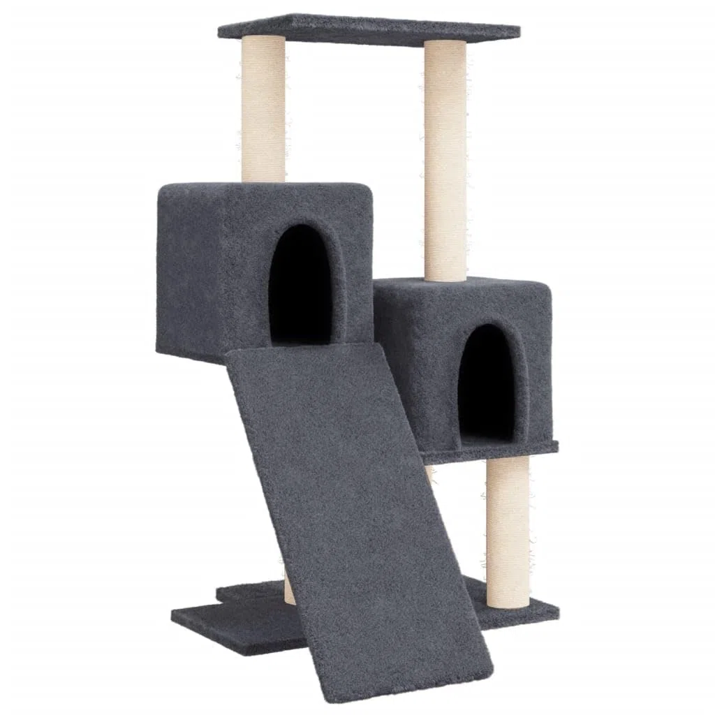 ShGaxin Rascador para Gatos con Postes de sisal Gris Oscuro 82 cm, Rascador Gato, Arbol Rascador para Gatos, Gatos Accesorios, Torre Gatos, Arranhador para Gatos, Casa para Gatos