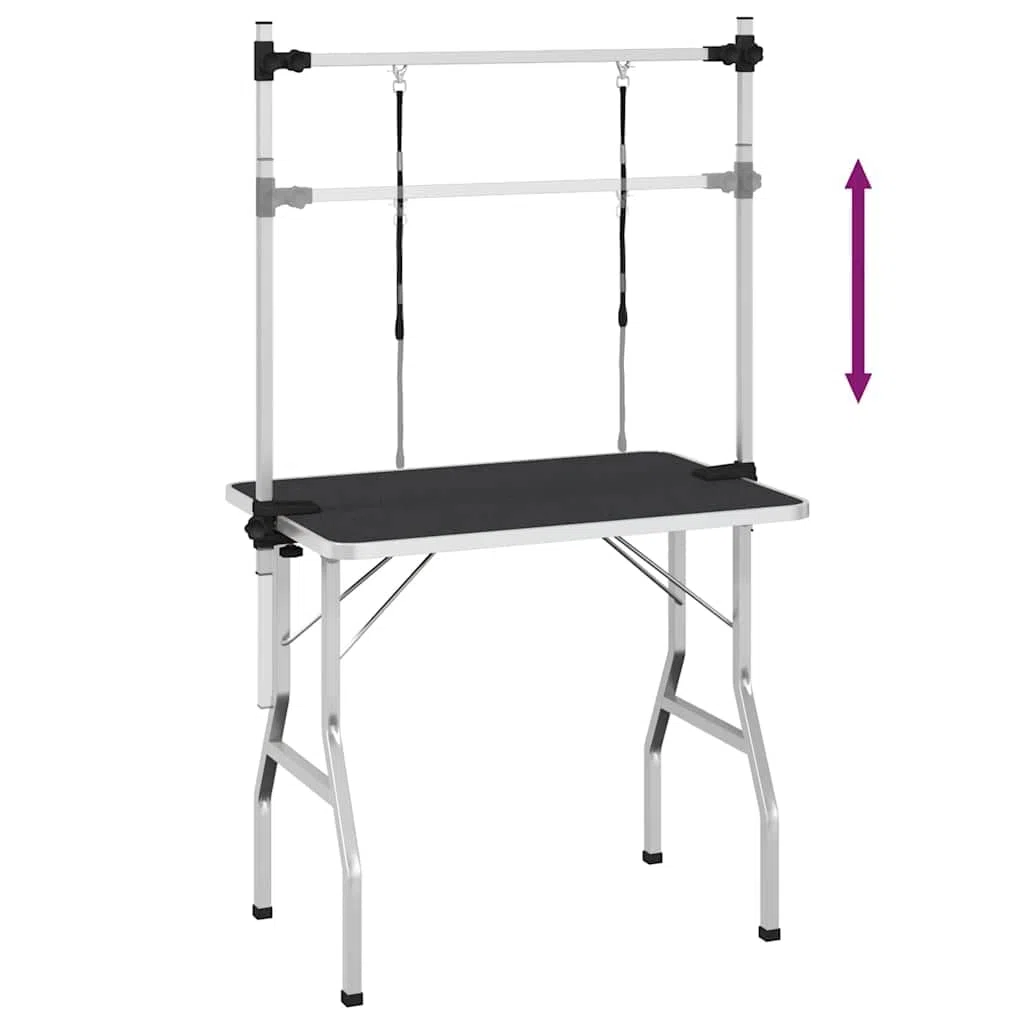 vidaXL Mesa Ajustable de Higiene de Mascotas 2 Lazos Camilla para Lavar Perros