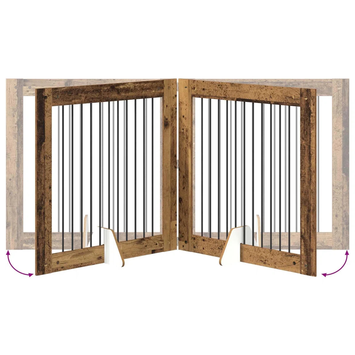 Perrera plegable para perros con soporte de madera reciclada de 200,5 cm para uso en interiores y exteriores, resistente a la intemperie, portátil y ahorra espacio para mascotas