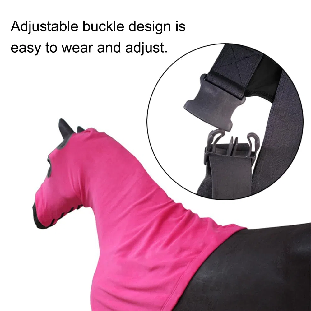 TopHomer Capucha de cabeza de caballo de forro polar suave, cómoda manga de cabeza de caballo con cremallera para proteger la melena, mantener el cuello caliente (negro/grande)