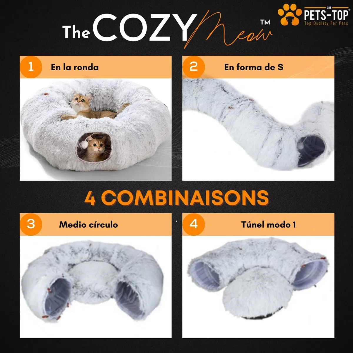 One PETS-TOP Tunel para Gatos Plegable con Juguetes - Ideal para Interior y Exterior - Diversión y Ejercicio - Tubos y Túneles de Juego para Gato y Conejos - Tunel Gatos Exterior Grande