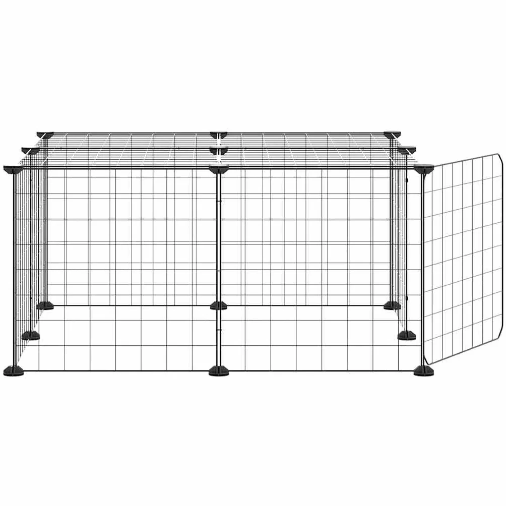 Jaula para mascotas de acero con recubrimiento en polvo, 35 x 35 cm, con puerta, plegable, para conejos, cobayas, hámsteres, roedores, interiores y exteriores, refugio seguro
