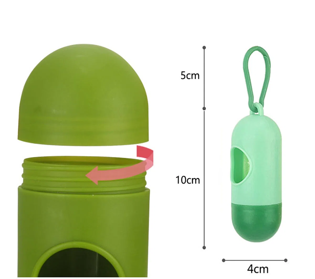 100 bolsas para excrementos de perro, dispensador de bolsas con clip de lino, color azul claro, incluye 15 bolsas para excrementos de perro