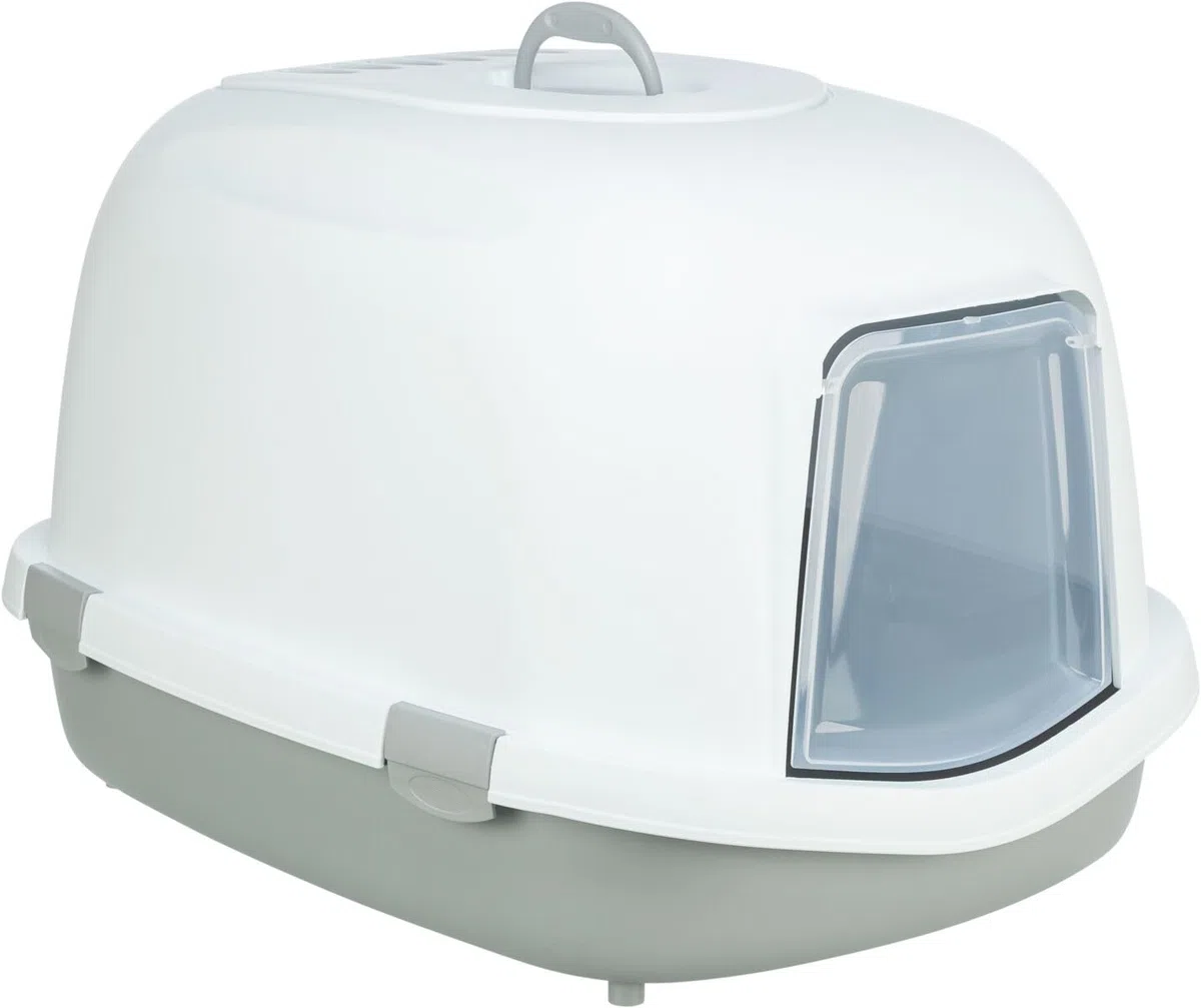TRIXIE Bac a litiere Primo Top avec couvercle - XXL - 56 x 47 x 71 cm - Gris et blanc - Pour chat