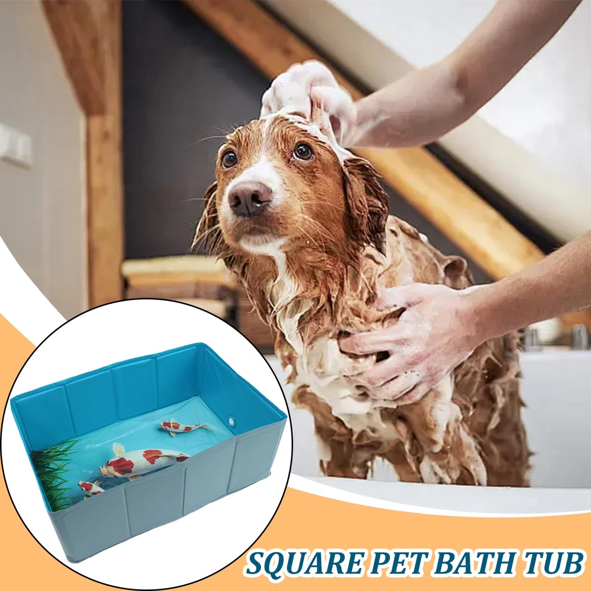 Piscina para Perros Baño Plegable PVC Cuadrada para Mascotas | Piscina Ligera Para Perros Gatos Pequeñas Medianas Grandes Y Animales Pequeños