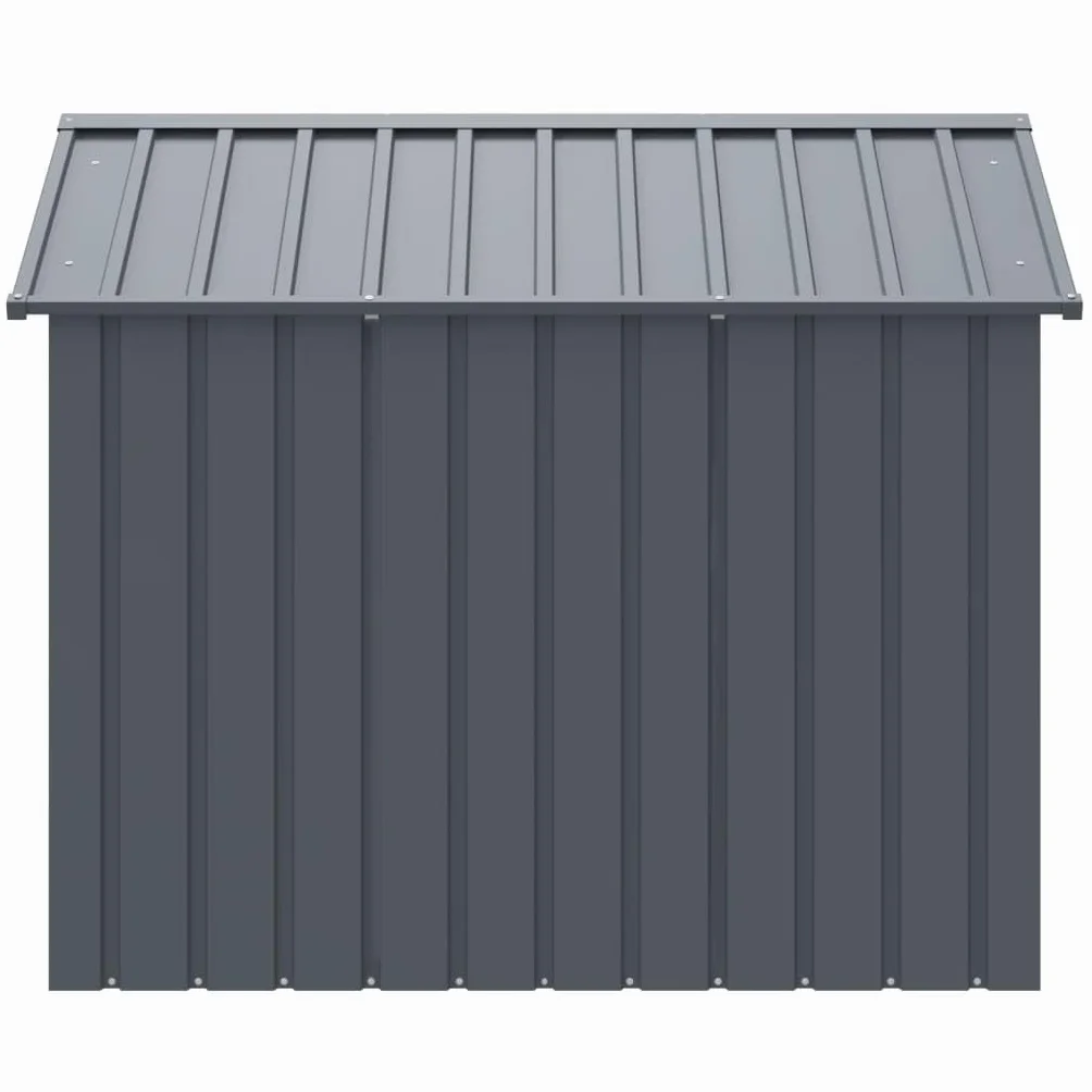 vidaXL Caseta Perros con tejado Acero galvanizado Gris 117x153x123 cm