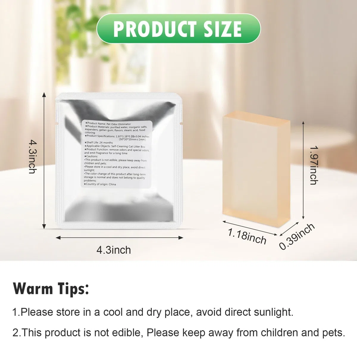 Eliminador de olores de mascotas para Meowant, caja de arena para gatos autolimpiante, gel desodorante para control de olores, desodorante automático para gatos (paquete de 6, aroma floral)