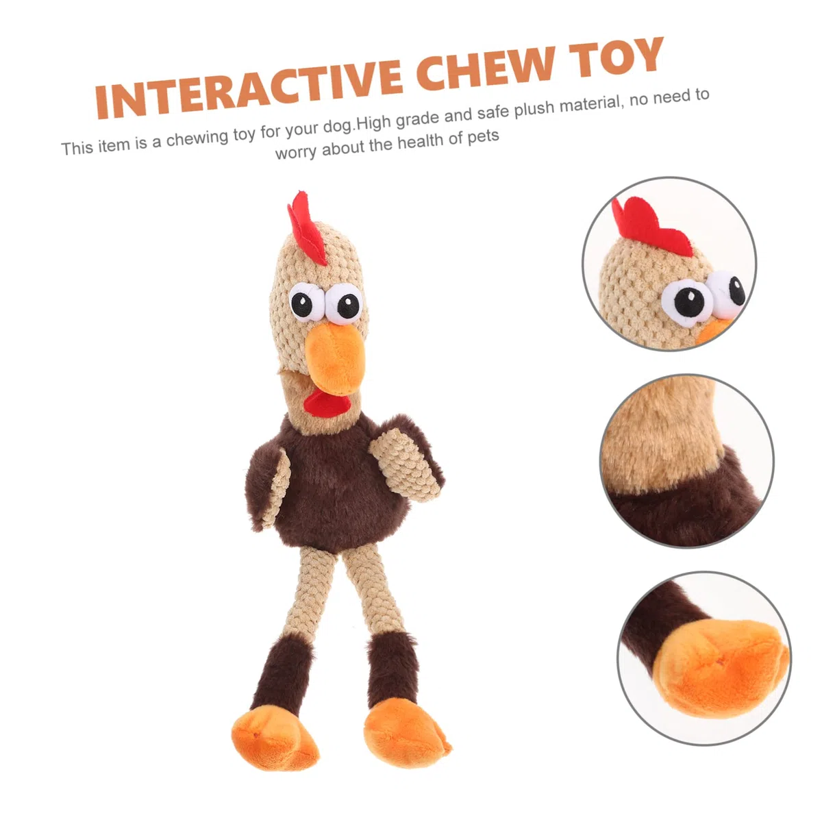 POPETPOP 2piezas Juguete para Mascotas Forma De Pollo Juguete De Masticación Interactivo para Perros Divertido y Resistente para Cachorros para Jugar y Limpiar