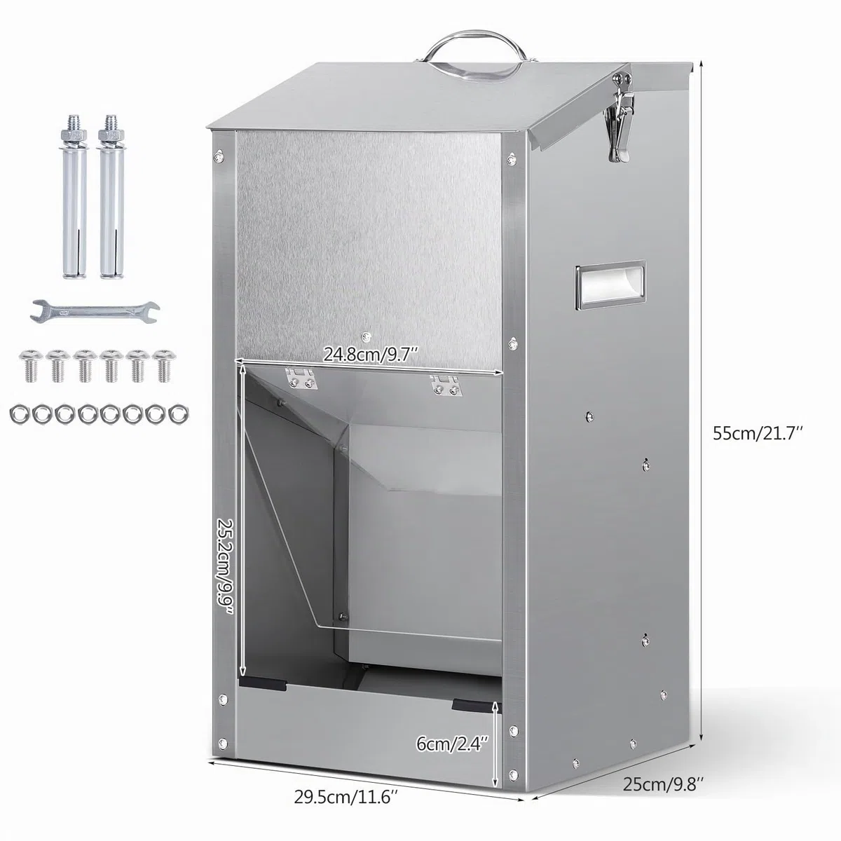 Comedero AutomáTico para Perros, Comedero por Gravedad para Perros de Raza Grande 11Kg Gran Capacidad de Acero Inoxidable Alimentador AutomáTico por Gravedad para Gatos