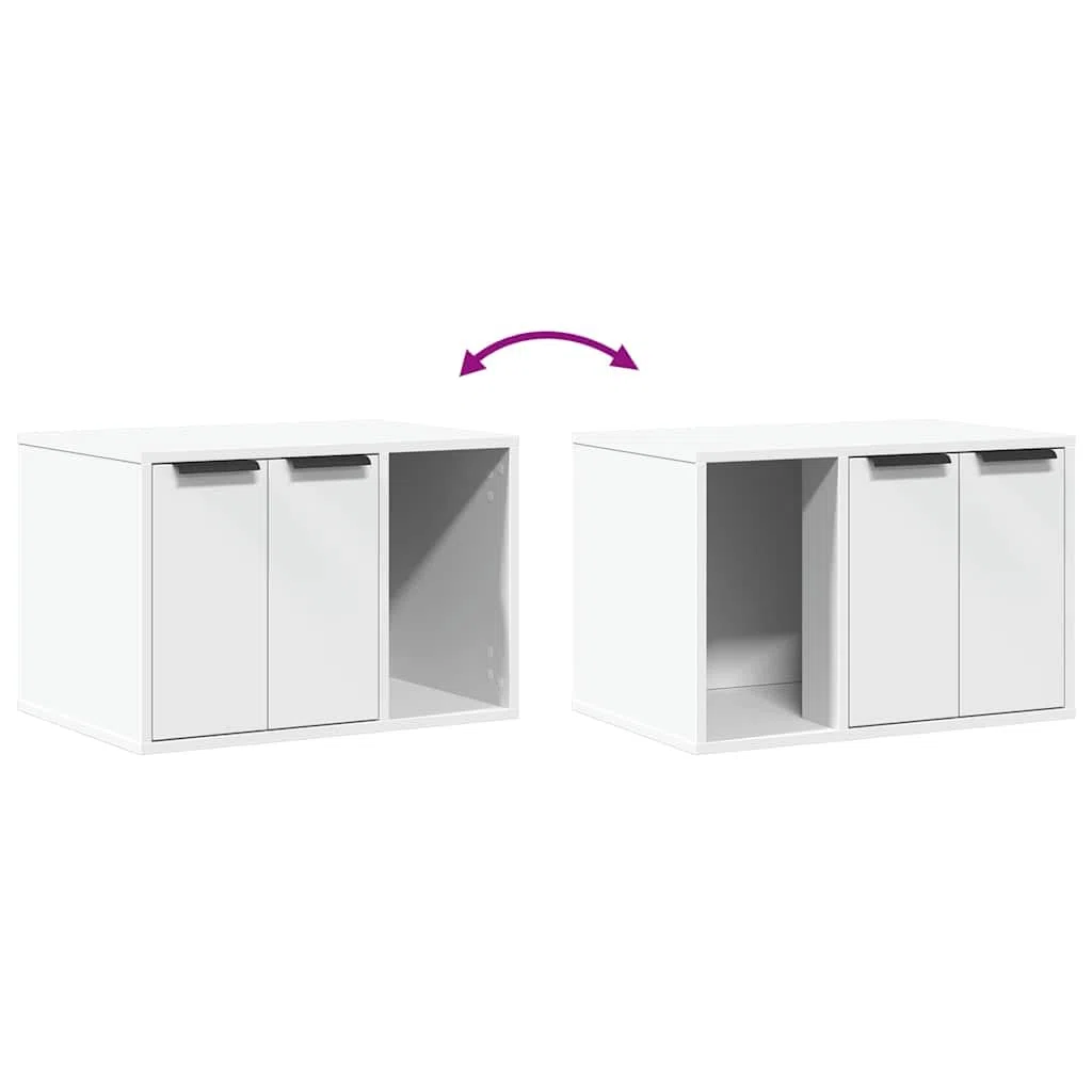 Genérico Mueble arenero para Gatos Madera ingeniería Blanco 60x40x40 cm,Producto para Mascotas y Animales,Productos para Mascotas,Productos para Gatos,Mobiliario para Gatos,857724