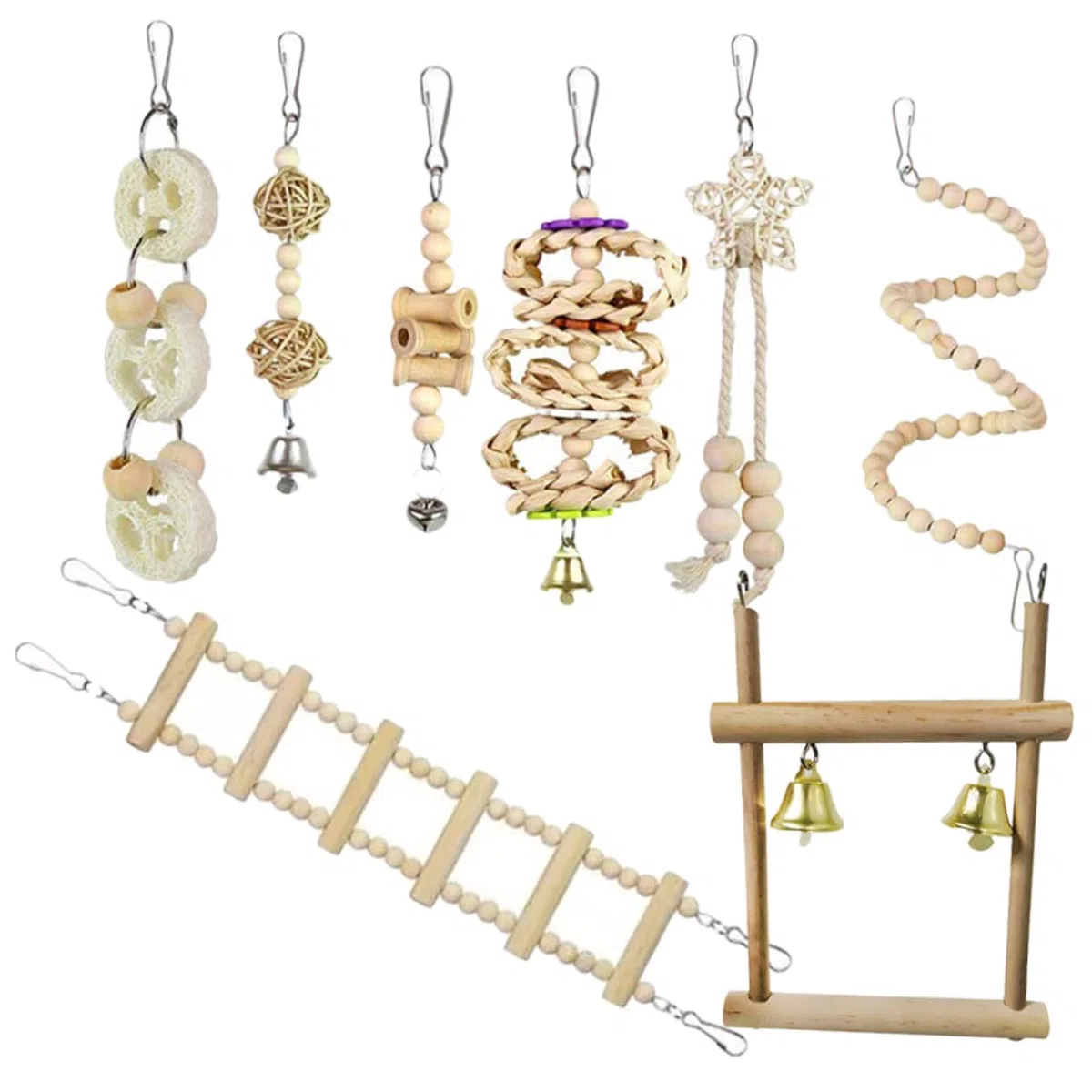 Yardwe 2juegos Juguete para Aves Escalera De Madera para Periquitos para Masticar y Entrenamiento para Ejercicio y Desarrollo De Habilidades