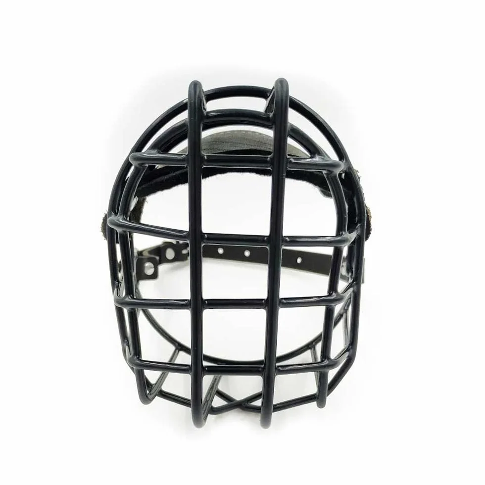 Bozal de Metal para Perro #37 para Amstaff y Pit Bull - Cesta de Alambre recubierta de plástico para Calavera Ancha - Correas de Cuero Transpirables y Ajustables