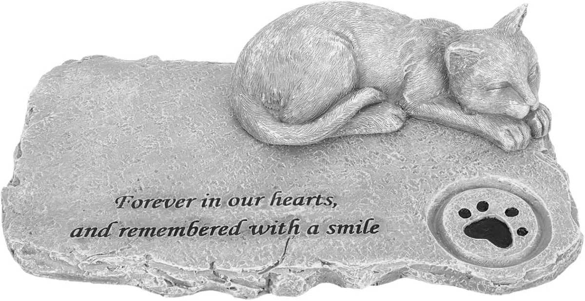 Lápida Conmemorativa de la Estatua del Animal doméstico del ángel del Gato del Animal doméstico de la Resina(Grigio)