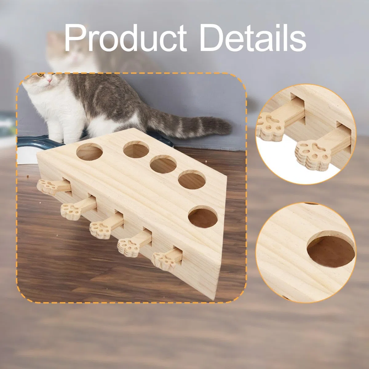 Juguete Interactivo de Madera para Gatos, Ideal para Ejercitar Gatos Y Gatitos de Todas Las Edades.