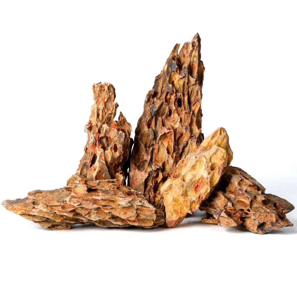 Piedra Dragon Natural 5,5-20,5 cm, Juego de 5 Piedras Mixtas para Aquascaping, Terrarios y Decoración de Acuarios