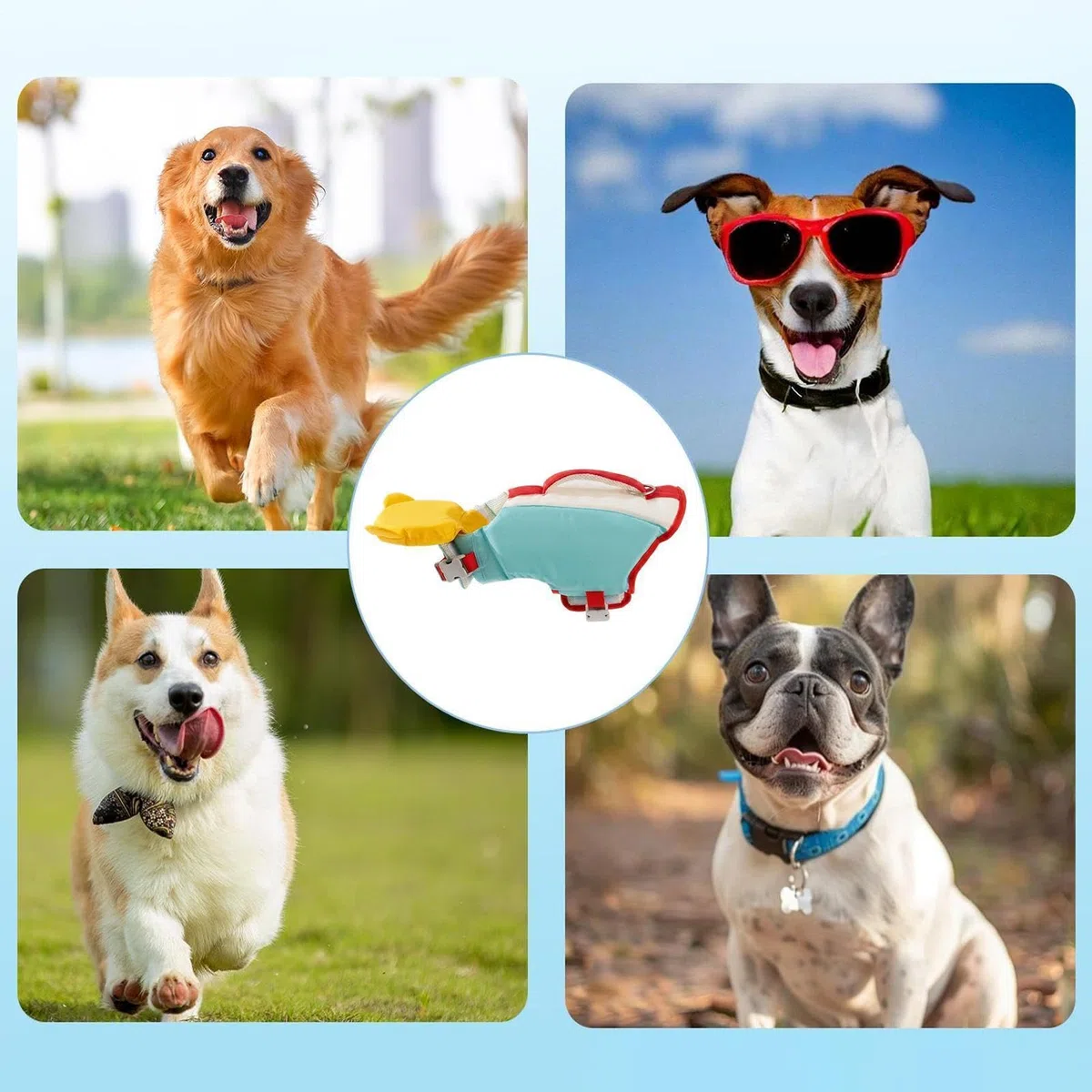 Chaleco de natación para perros, traje de baño transpirable de alta