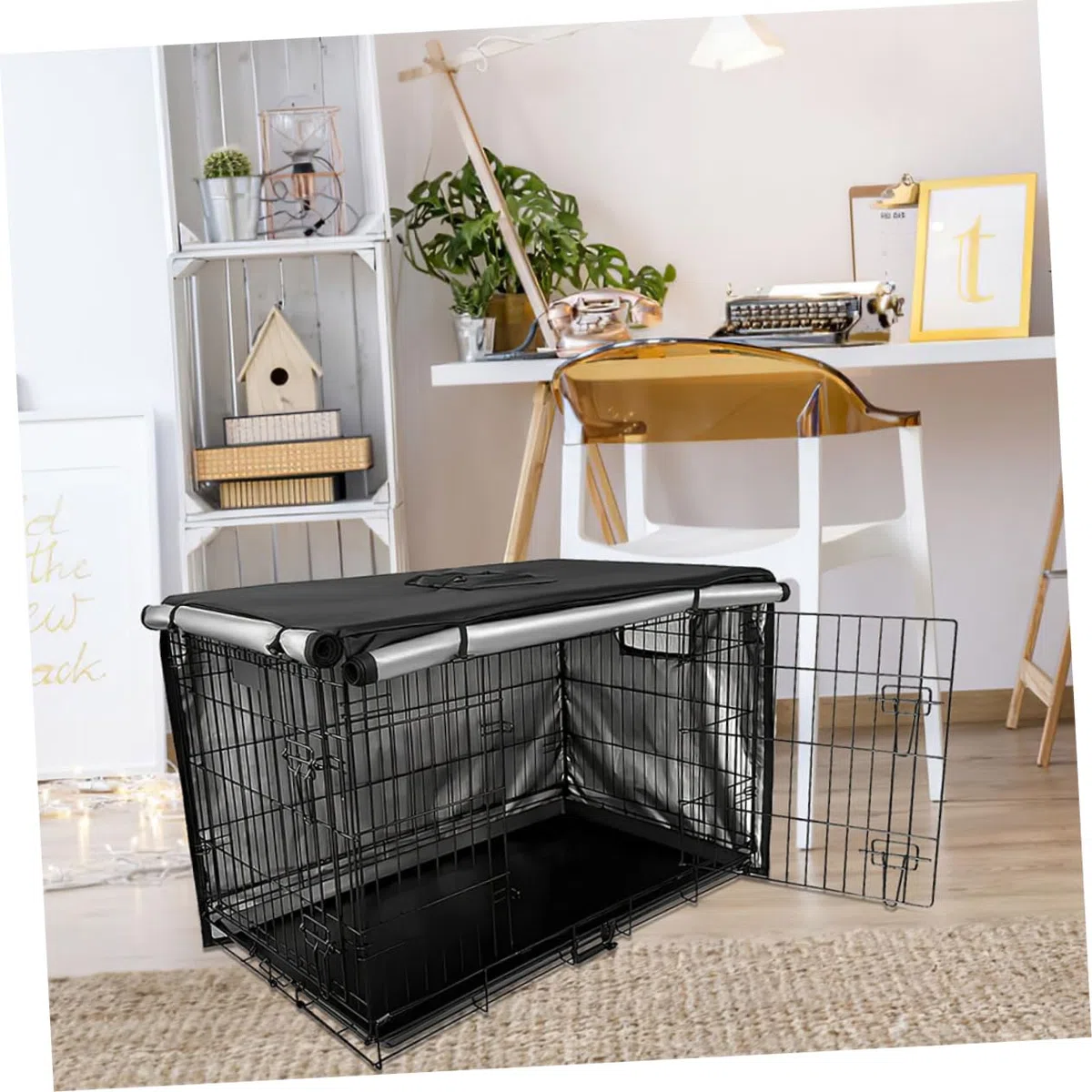 Didiseaon Funda para Jaula De Perro Protectora De Oxford Resistente Al Polvo Clima para Interiores y Exteriores Accesorios para Mascotas