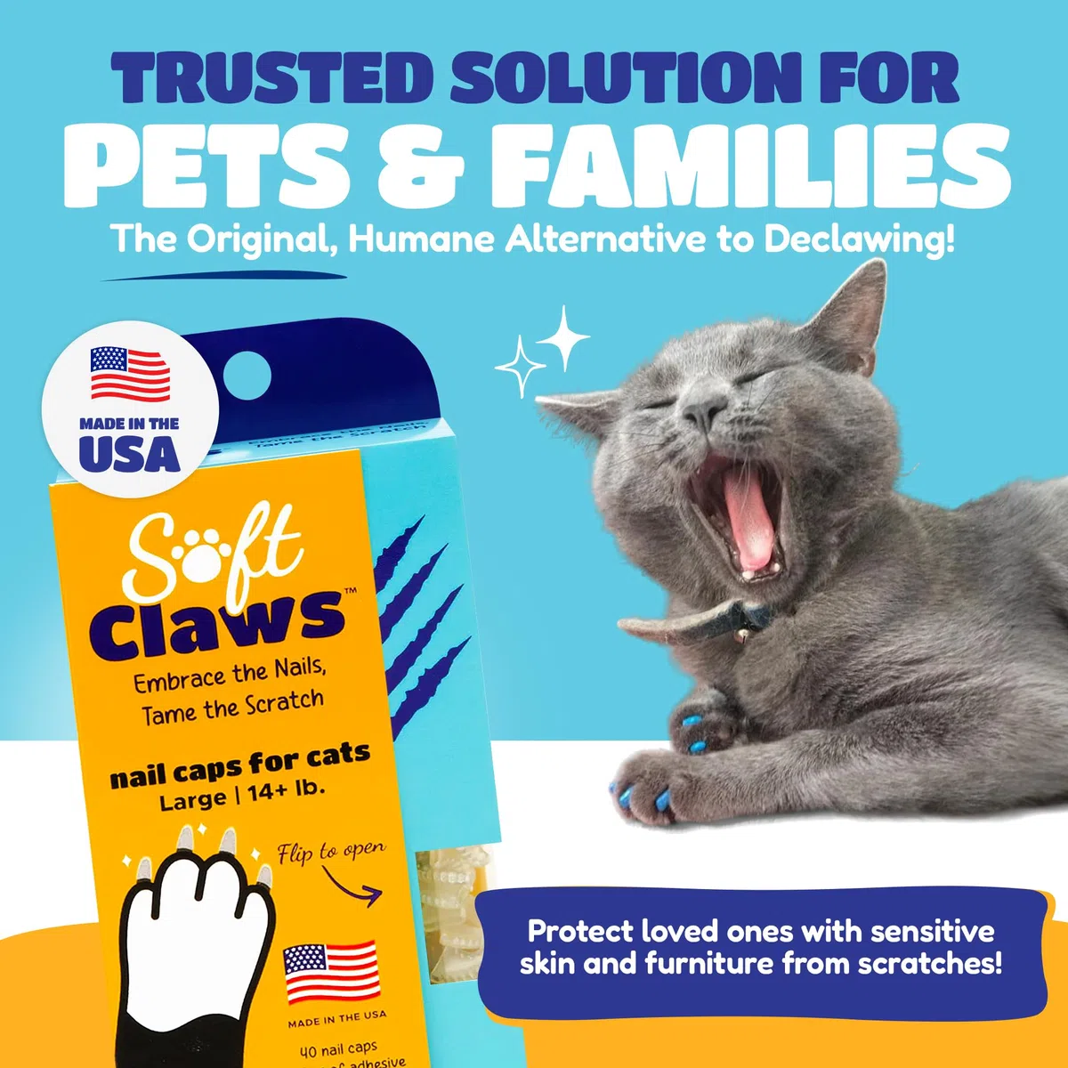 Soft Claws Inc Suave Garras Gato uñas Caps Take-Home Kit, Grande, Transparente