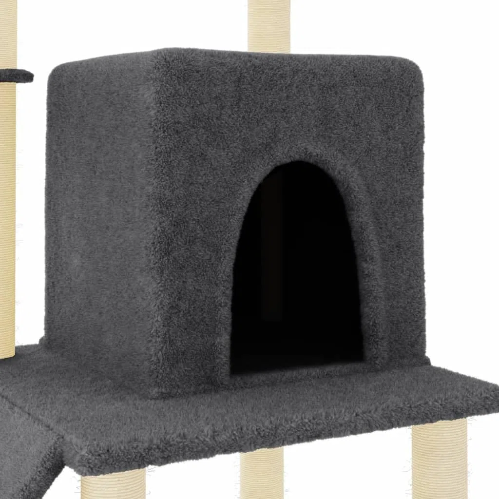 Rascador para Gatos con Postes de sisal Gris Oscuro 96,5 cm, LAPOOH Rascador Gato, Arbol Rascador para Gatos, Gatos Accesorios, Torre Gatos, Arranhador para Gatos, Casa para Gatos