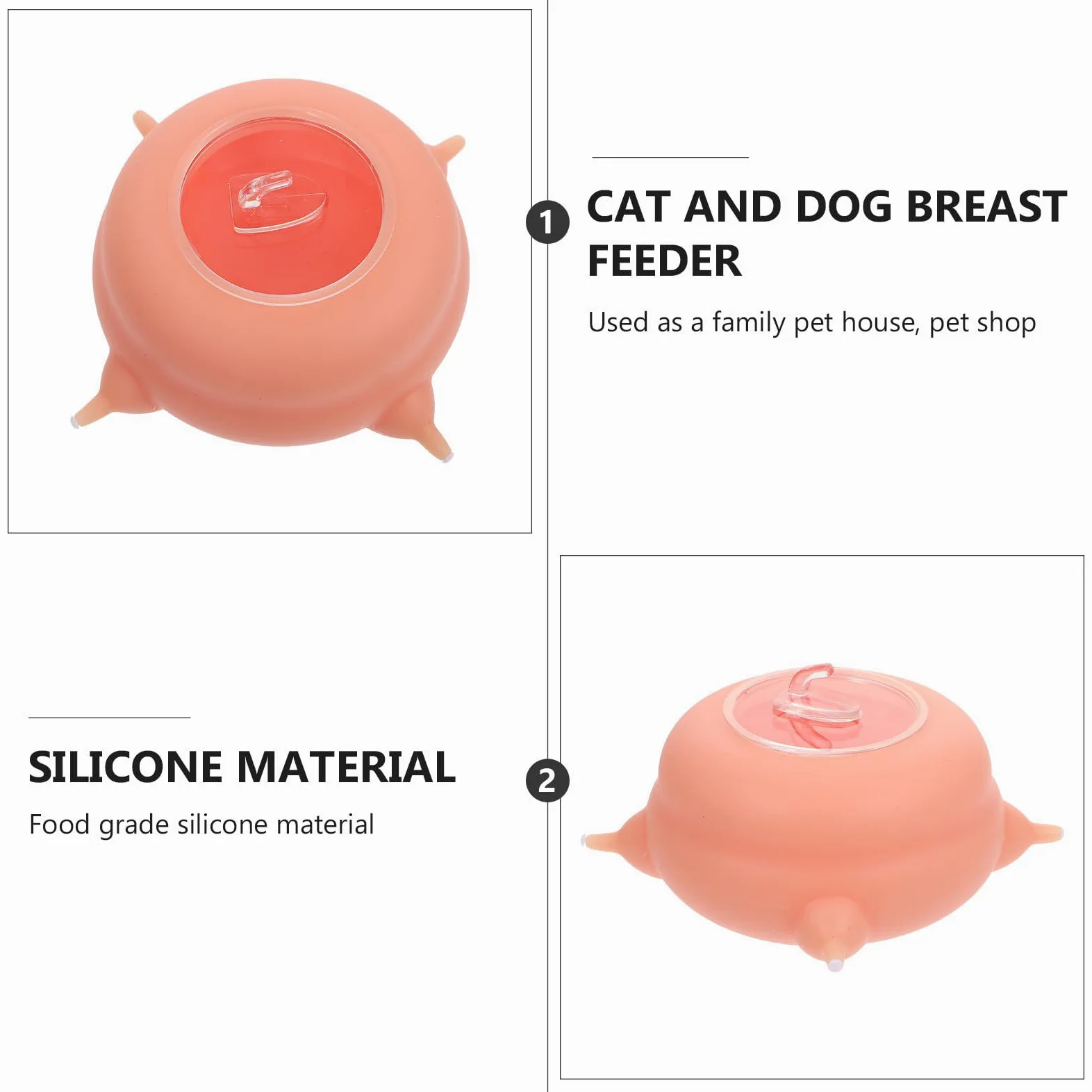 GALPADA Comedero para Cachorros y Gatitos de Silicona Reutilizable Resistencia a Altas Temperaturas, Accesorio para Mascotas Adecuado en Alimentación y Lactancia