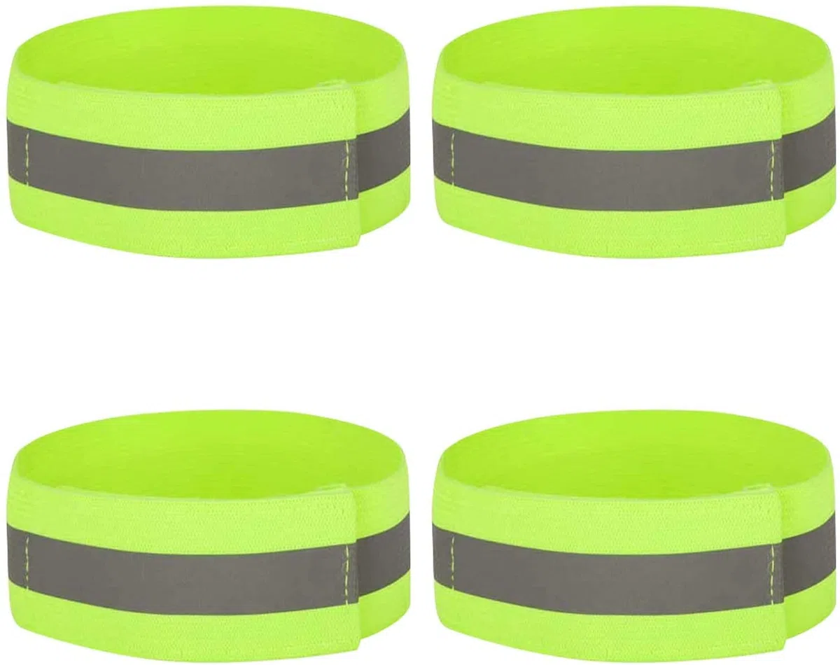 4pcs High Visibilidad Brazaletes, Bandas de tobillo elásticas HI VIS VIS RUNNEZA DE ARMADA RUNNEZA DE PULSORILLAS DE PULSERRAS SLAP BANDBILLOS REFLECTORIO BANDAS DE SEGURIDAD for CORRECCIÓN CIERRE CIR