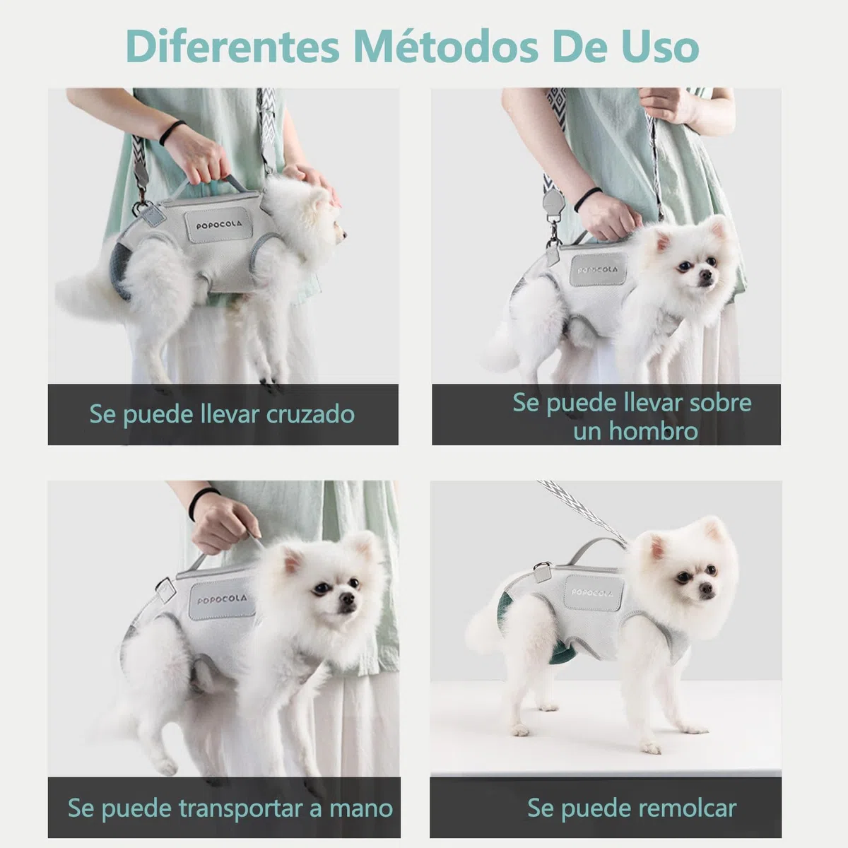 Galatée Bolsa De Viaje para Mascotas con Soporte para El Cuello, Fabricada En Piel De Microfibra y Lona, Diseño De Una Sola Pieza, Malla Transpirable (M)