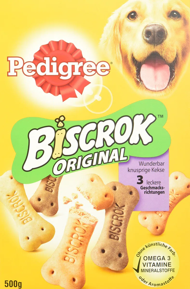 Pedigree Biscrok Original - Galletas crujientes para Perros en 3 deliciosos sabores - Pollo, Cordero y Vacuno - 6 x 500 g