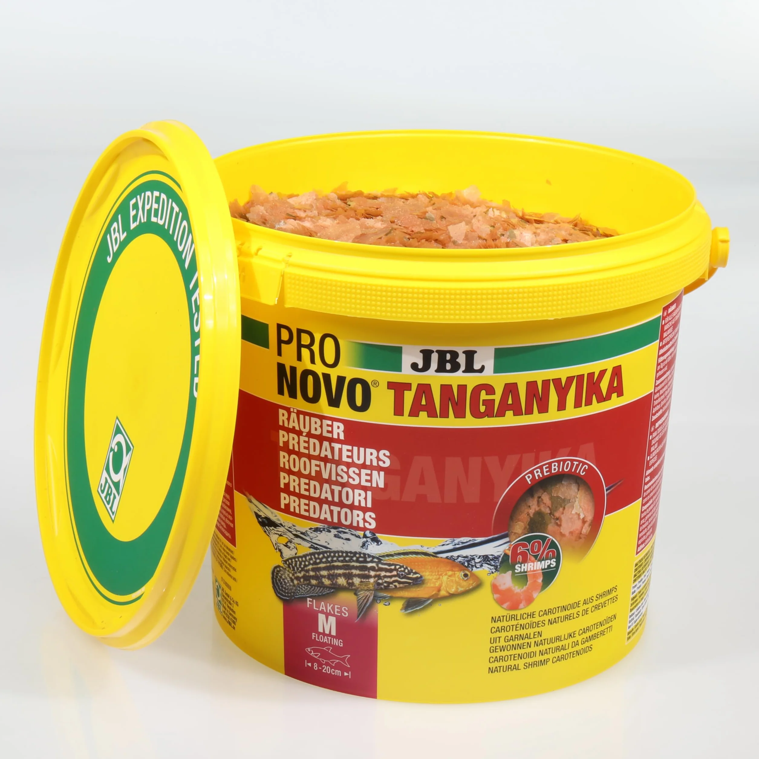 JBL PRONOVO TANGANYIKA Flakes, alimento Principal para Todos los cíclidos de 8-20 cm, Copos de Comida para Peces, Talla M, 5500 ml