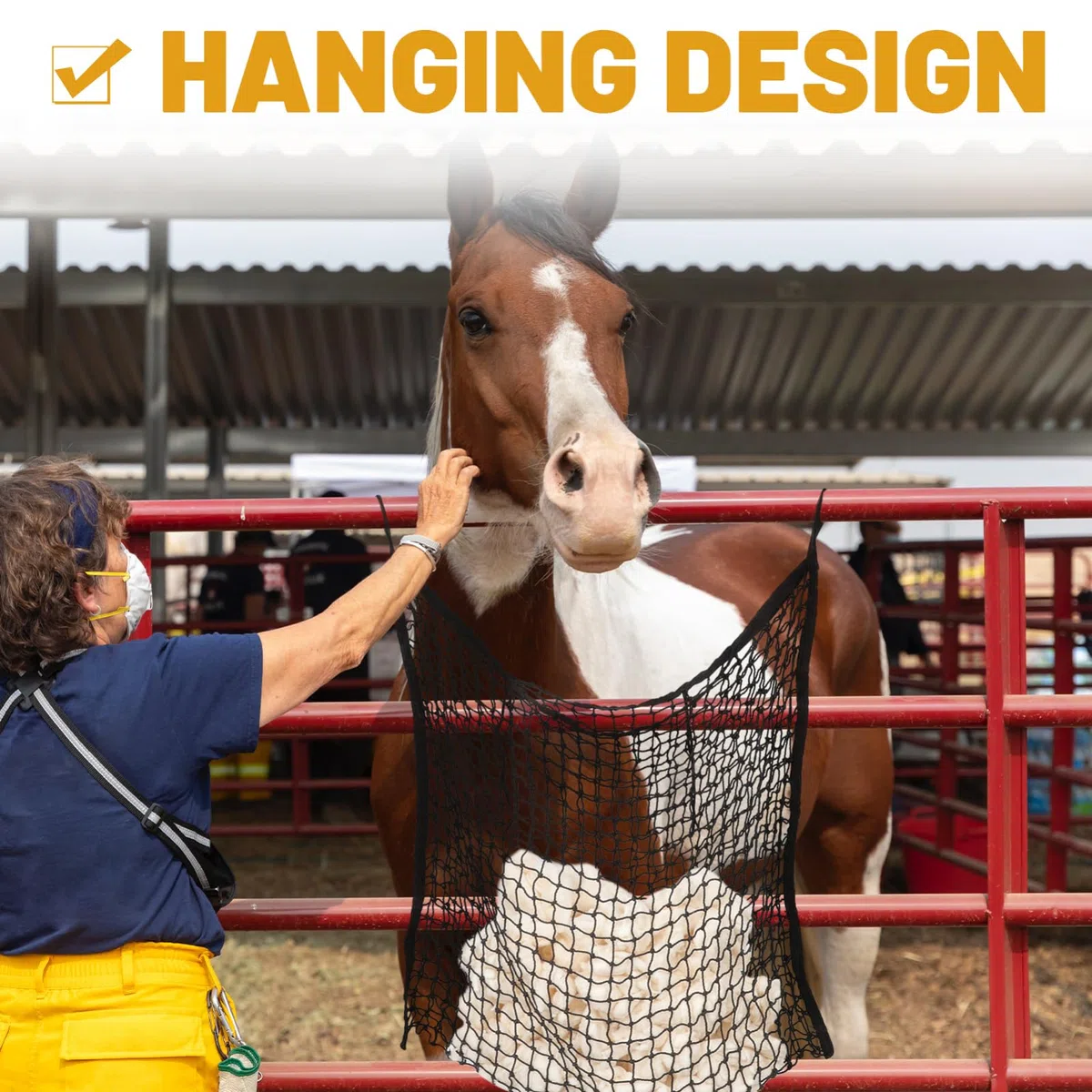 MAGICLULU Bolsa De Heno Colgante Para Caballos Diseño De Malla Transpirable Resistente y Fácil De Limpiar Almacenamiento Seguro
