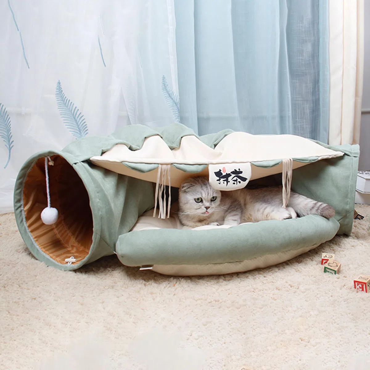 plegable para gatos | Cama suave para gatos con , mascota plegable | portátil, cama multifuncional, juguetes para mascotas para entretenimiento de conejos