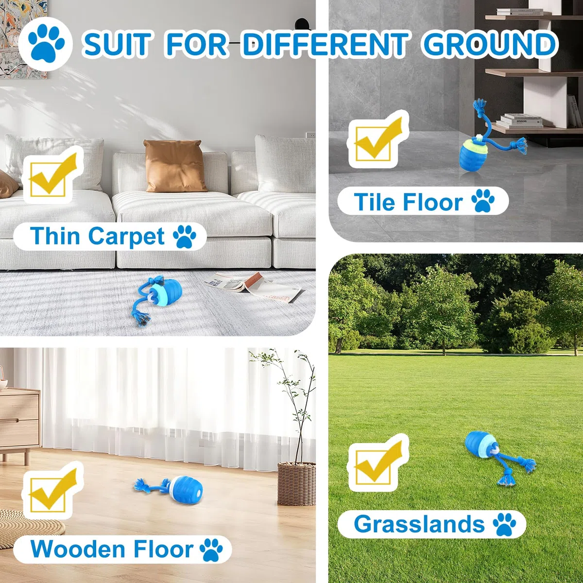 Juguetes interactivos para perros, [2025 recién actualizado] Pelota interactiva para perros medianos/grandes, juguete para perros de movimiento automático, bola malvada para aburrimiento y