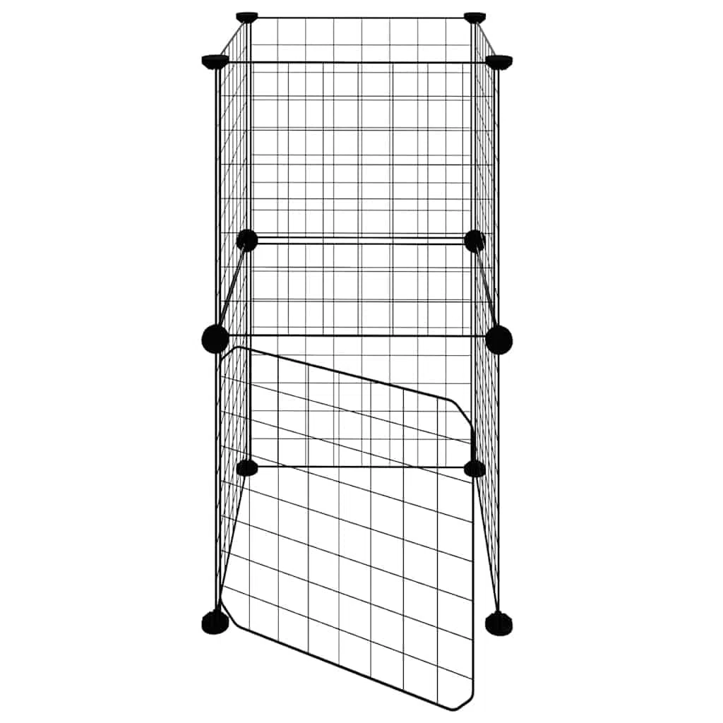 8-TLG - Jaula para mascotas de acero con recubrimiento en polvo, 35 x 35 cm, con puerta, plegable, para conejos, cobayas, hámsteres, roedores, hurones, versátiles, para interior y exterior