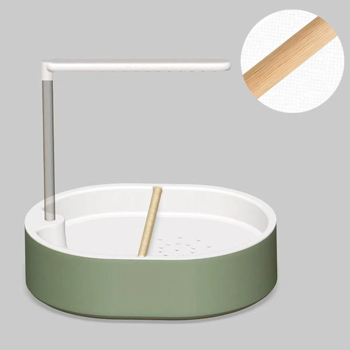 Gralara Bañera automática para Loros, Ligera y con conexión USB. Ideal para periquitos, cacatúas y Loros africanos, Blanco