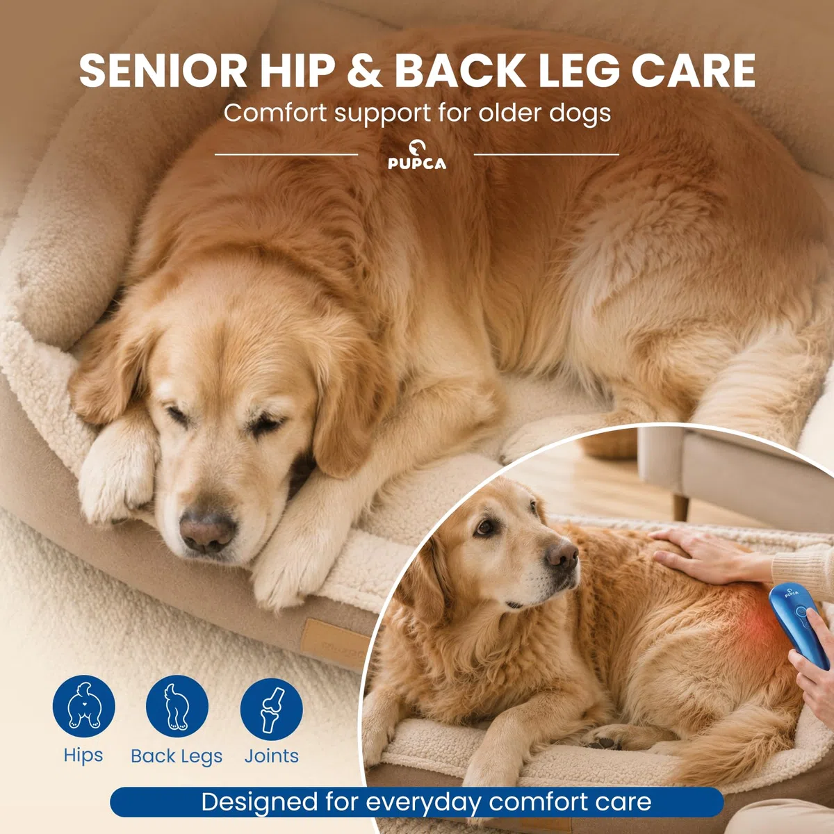 Dispositivo Terapia Luz Roja para Perros y Gatos, 18 * 620nm Dispositivo de Fototerapia para Mascotas Músculos, Cadera & Articulaciones, 2 Modos & Temporizador de 15 Minutos, Uso Diario en Casa
